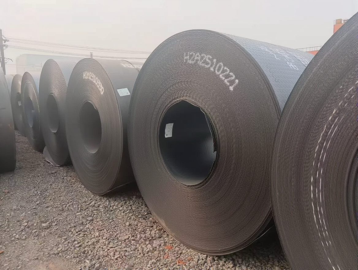 Q355D hot-rolled coils in stockyard